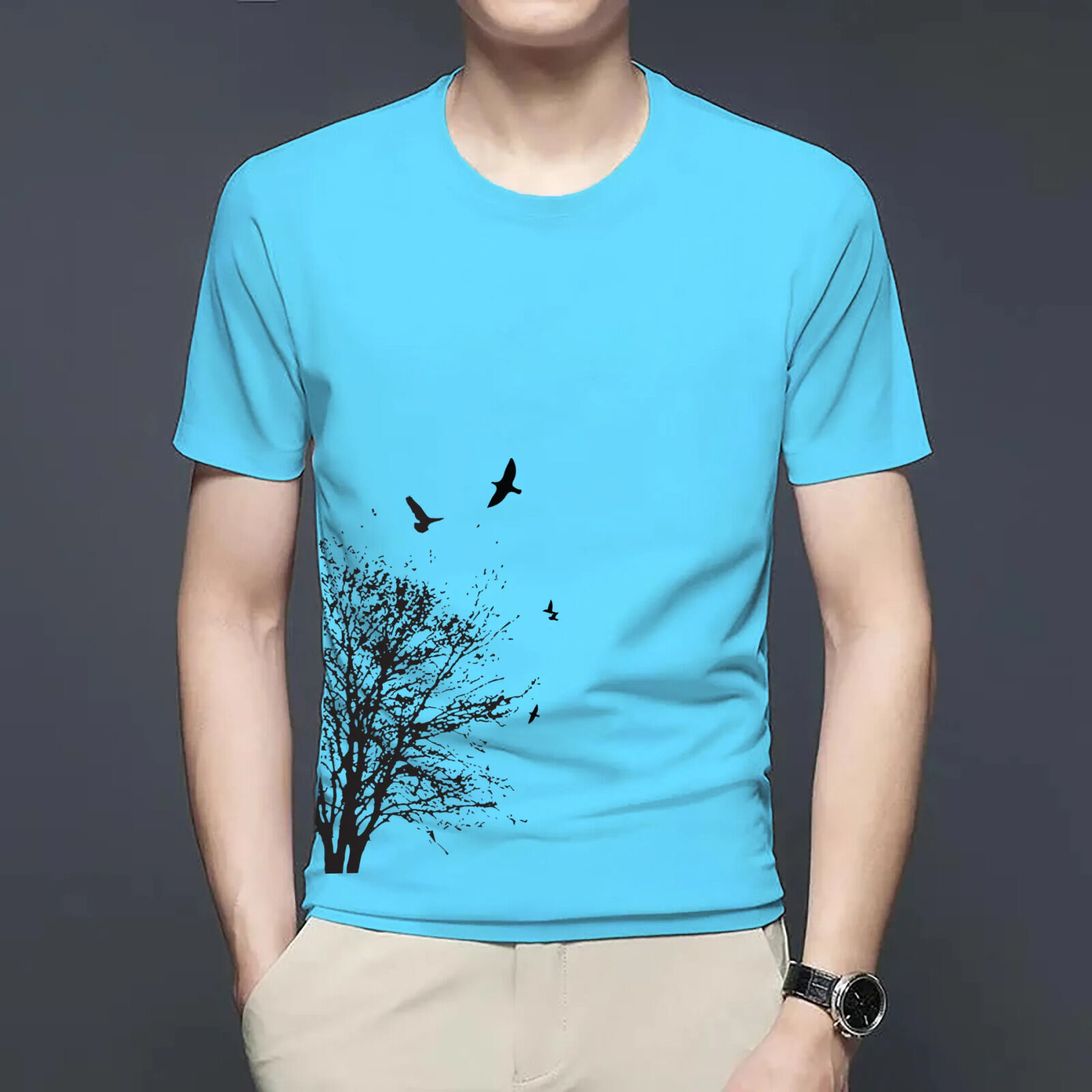 Tree Printed Casual T-Shirt for Men - Showcase Unique Style in Your Casual and Stylish Fashion - Image 3